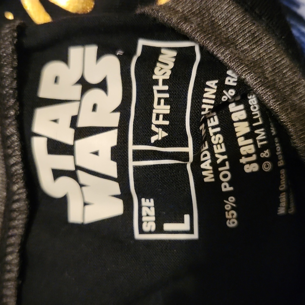 Star Wars Shirt Womens size L Black and Gray womens 3/4 sleeve new Disney - Picture 3 of 7